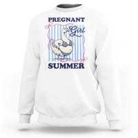 Pregnant Girl Summer Sweatshirt Striped Coquette Summer Goose Beach Pregnancy Announcement