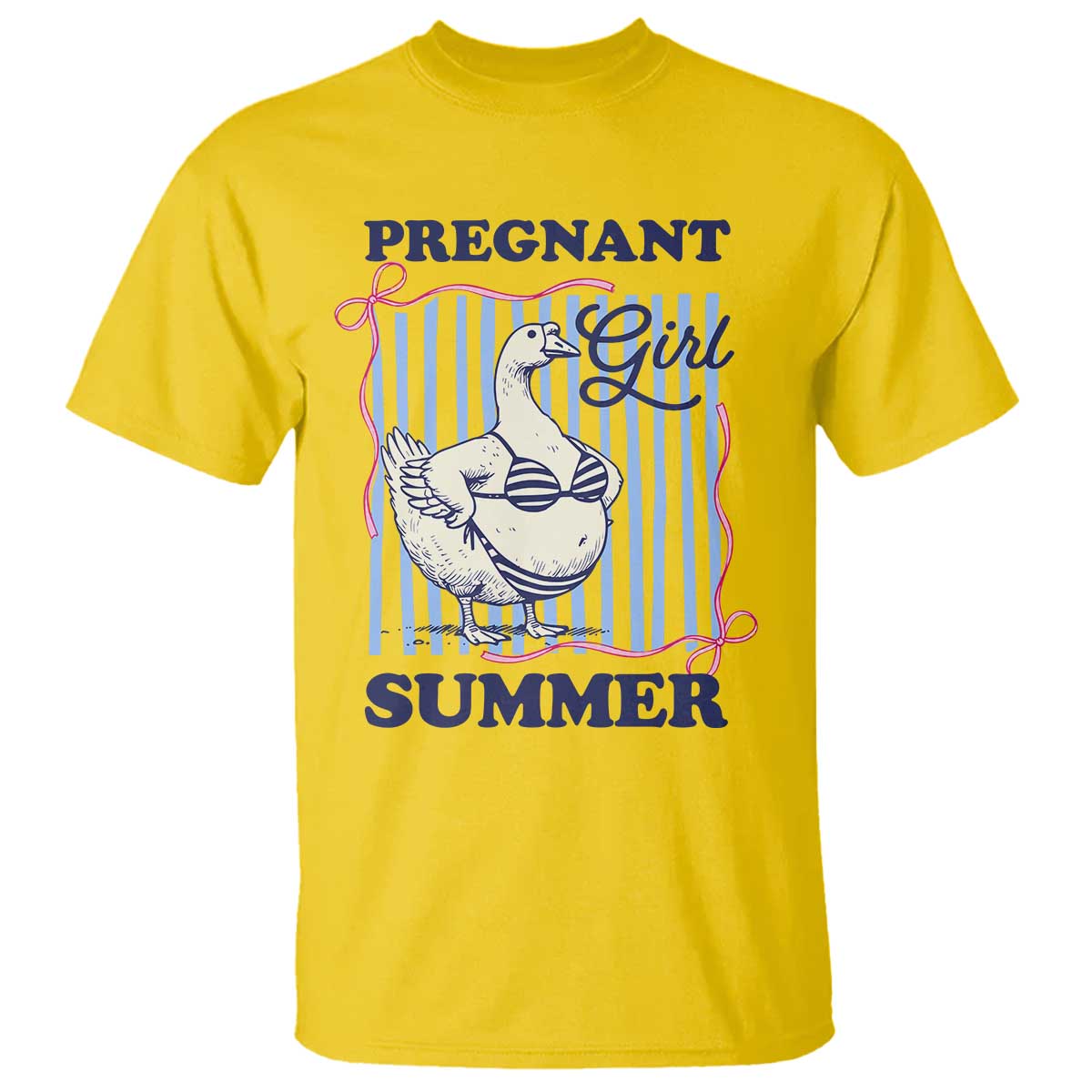 Pregnant Girl Summer T Shirt Striped Coquette Summer Goose Beach Pregnancy Announcement