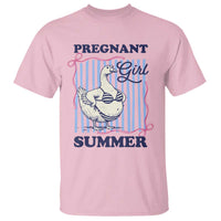 Pregnant Girl Summer T Shirt Striped Coquette Summer Goose Beach Pregnancy Announcement