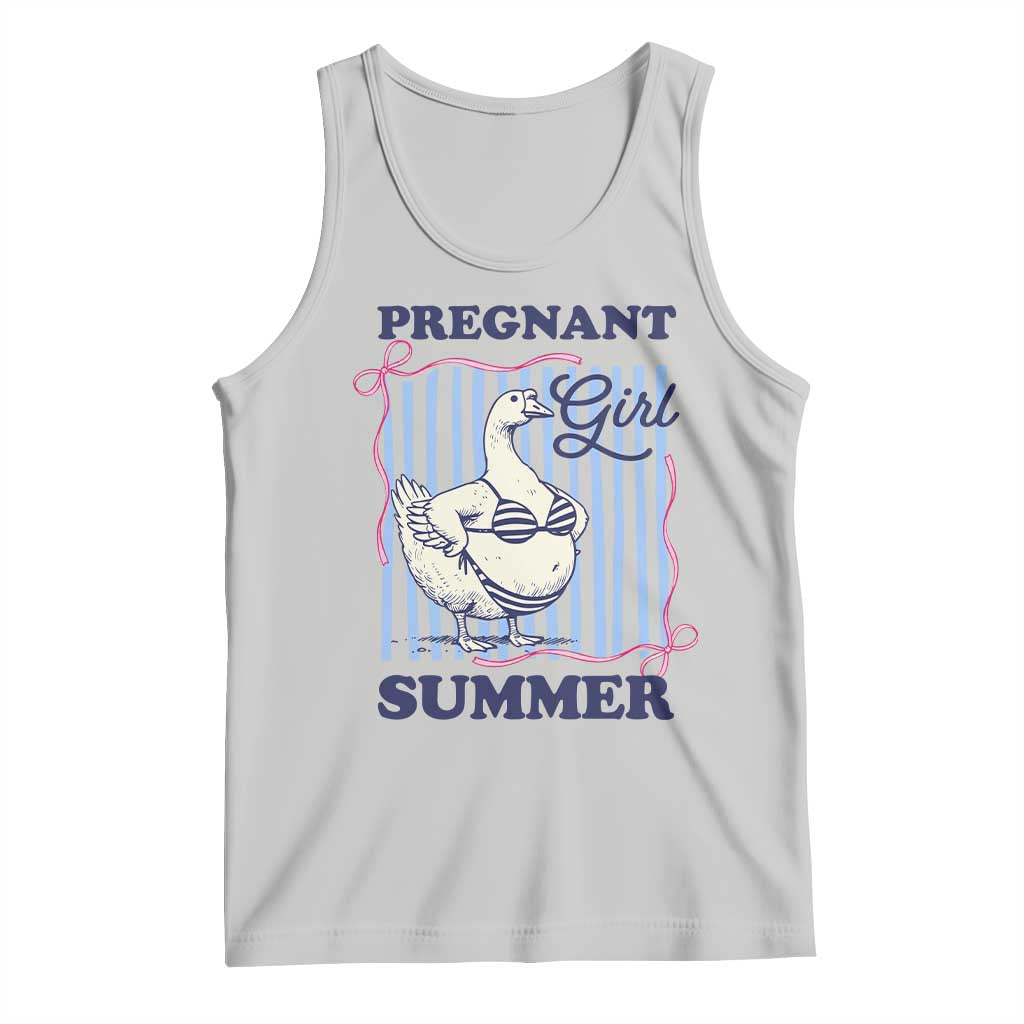Pregnant Girl Summer Tank Top Striped Coquette Summer Goose Beach Pregnancy Announcement