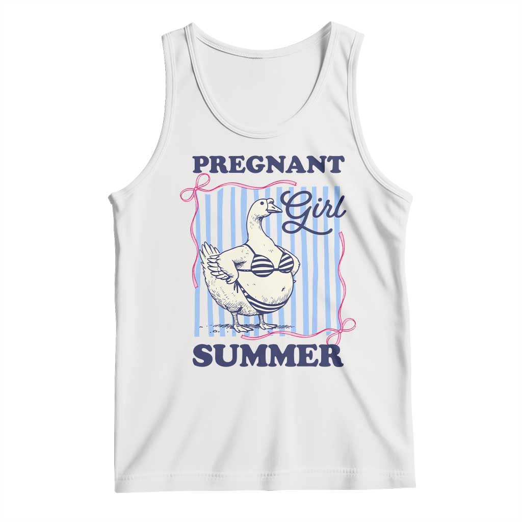 Pregnant Girl Summer Tank Top Striped Coquette Summer Goose Beach Pregnancy Announcement