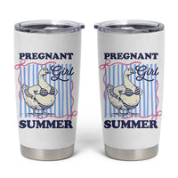 Pregnant Girl Summer Tumbler Cup Striped Coquette Summer Goose Beach Pregnancy Announcement