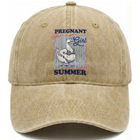 Pregnant Girl Summer Washed Cotton Baseball Cap Striped Coquette Summer Goose Beach Pregnancy Announcement