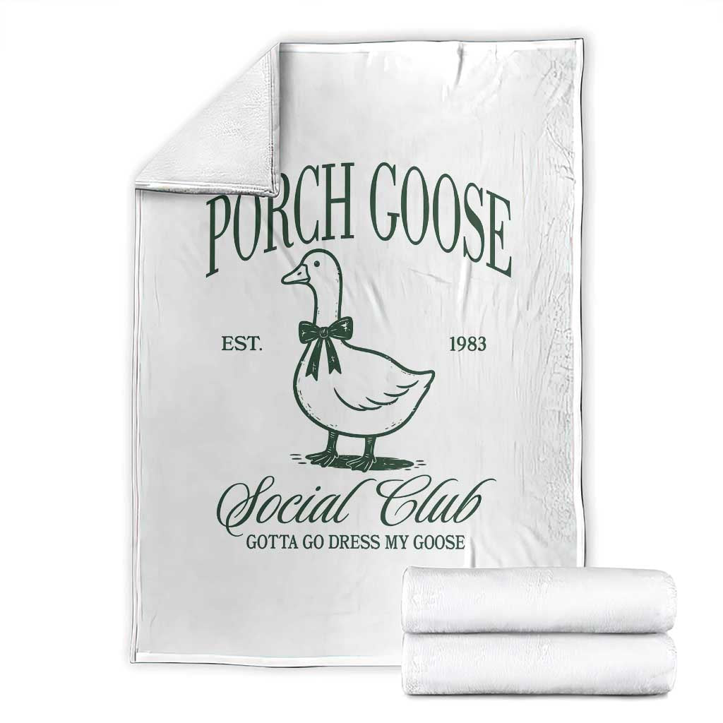 Porch Goose Throw Blanket Cute Garden Club Vibes Moms Grandmas