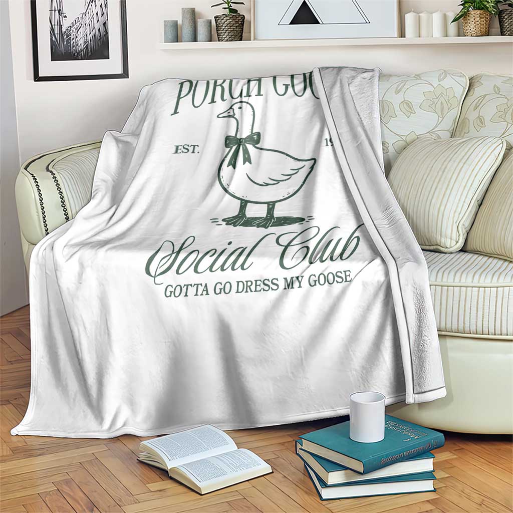 Porch Goose Throw Blanket Cute Garden Club Vibes Moms Grandmas
