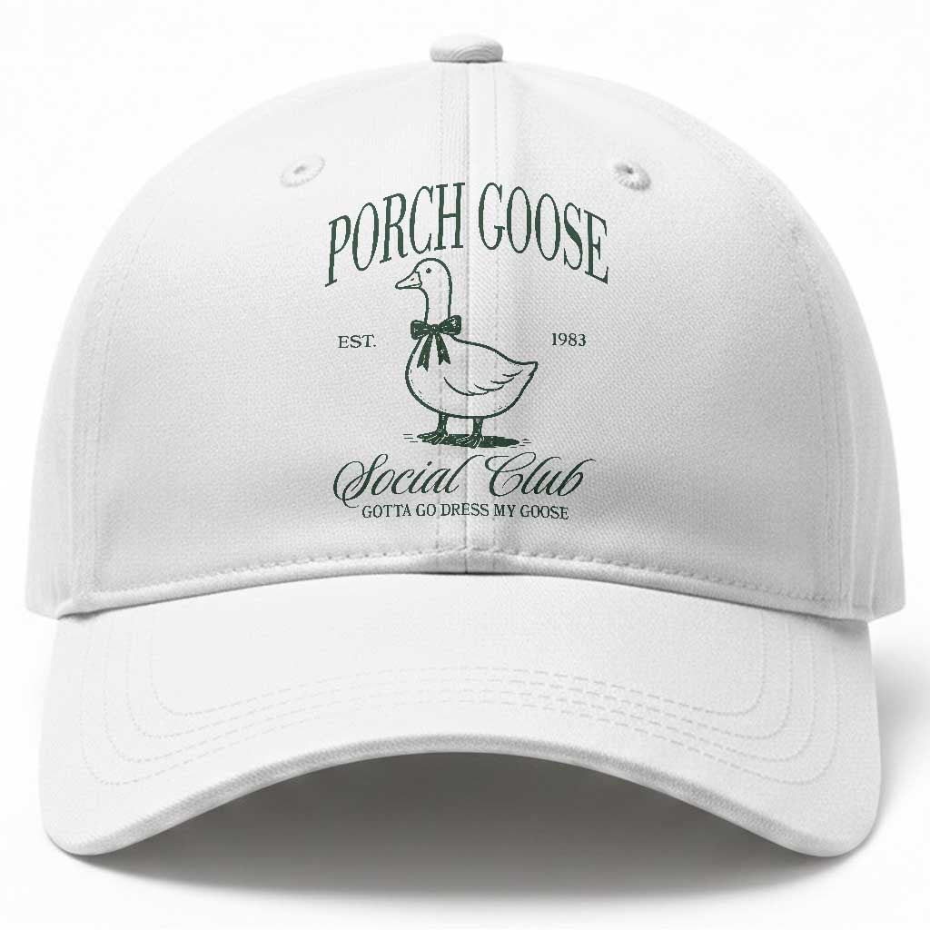 Porch Goose Baseball Cap Cute Garden Club Vibes Moms Grandmas