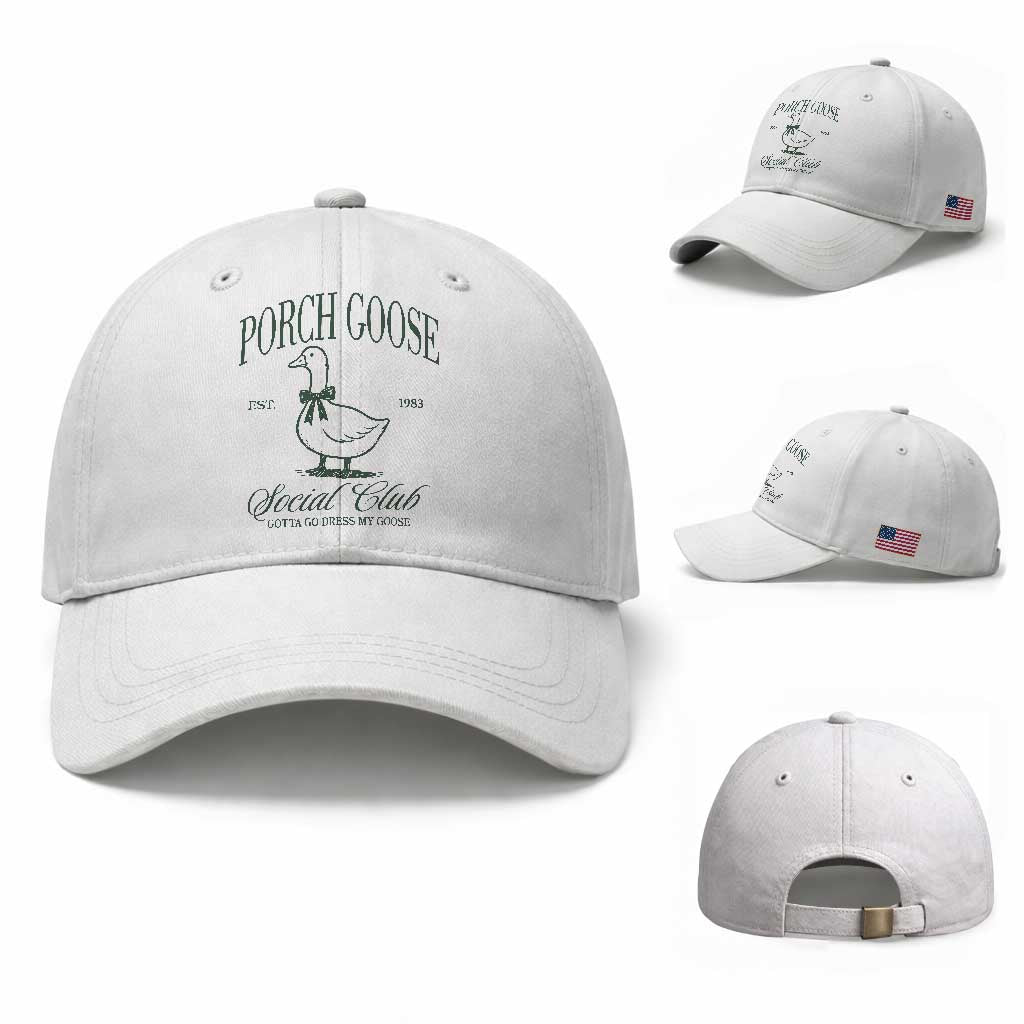 Porch Goose Baseball Cap Cute Garden Club Vibes Moms Grandmas