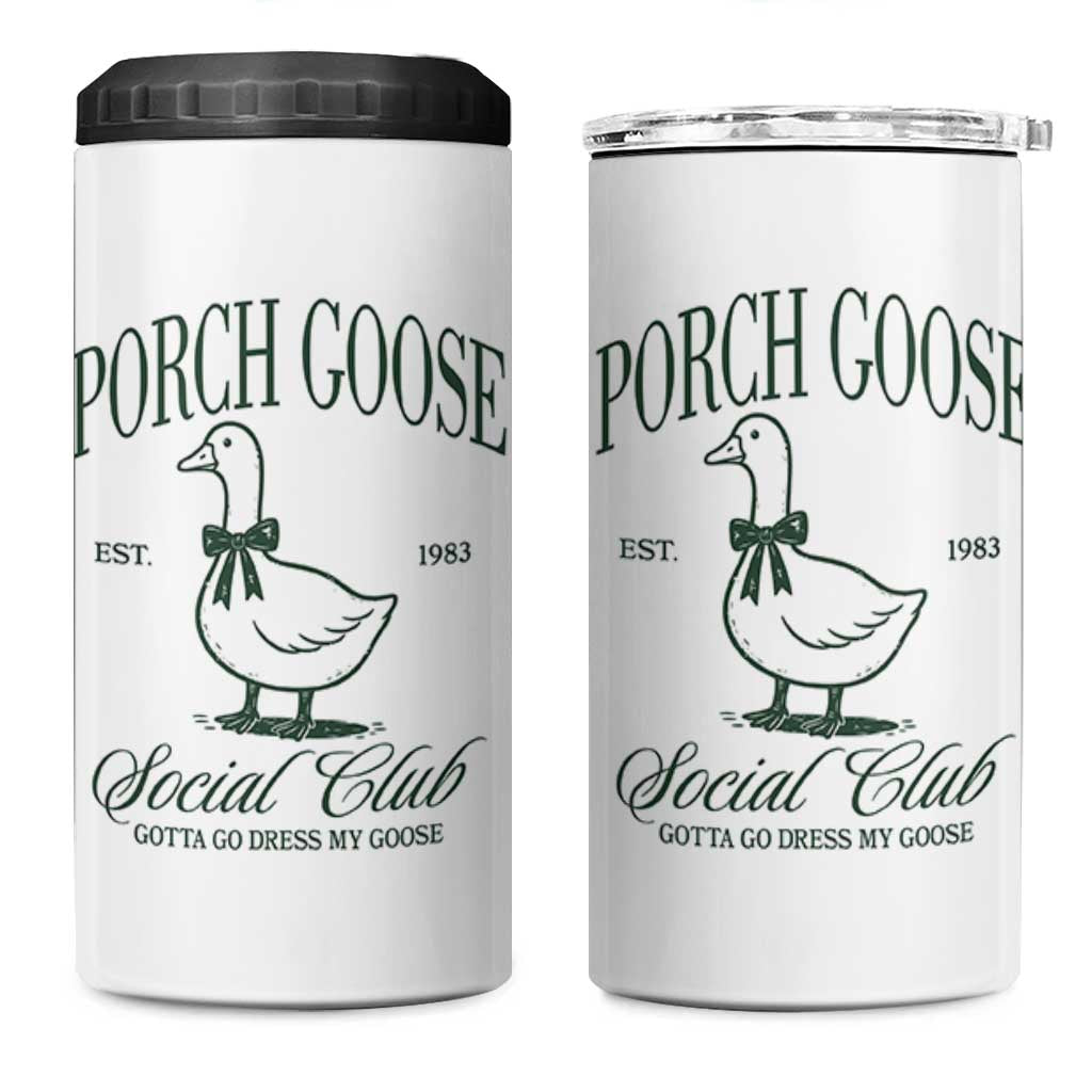 Porch Goose 4 in 1 Can Cooler Tumbler Cute Garden Club Vibes Moms Grandmas