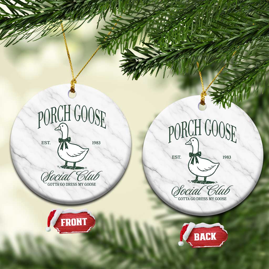Porch Goose Ceramic Ornament Cute Garden Club Vibes Moms Grandmas