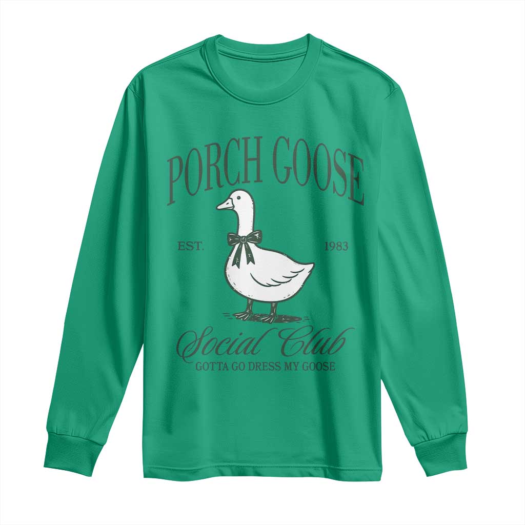 Porch Goose Long Sleeve Shirt Cute Garden Club Vibes Moms Grandmas