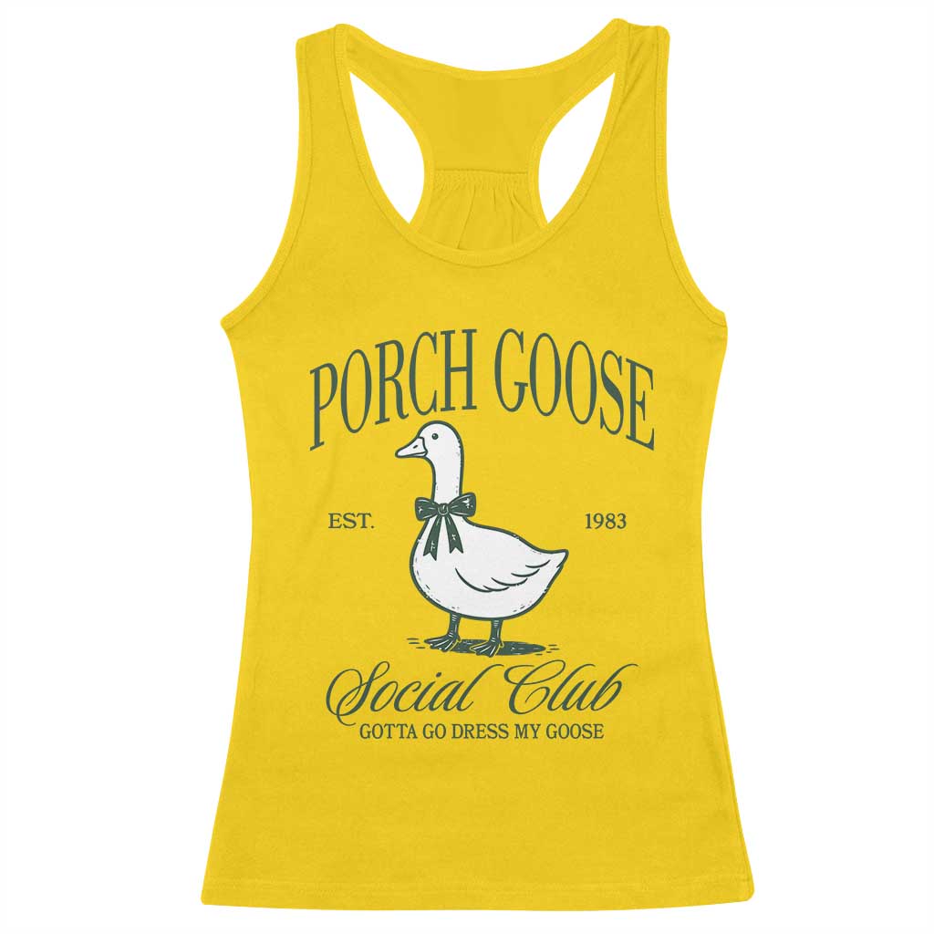 Porch Goose Racerback Tank Top Cute Garden Club Vibes Moms Grandmas