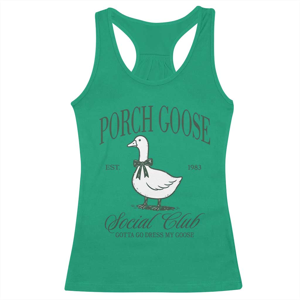 Porch Goose Racerback Tank Top Cute Garden Club Vibes Moms Grandmas