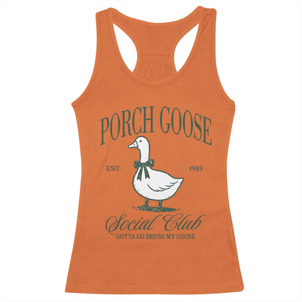Porch Goose Racerback Tank Top Cute Garden Club Vibes Moms Grandmas