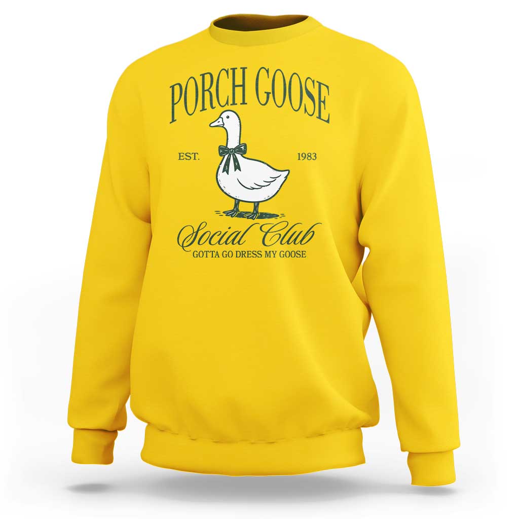 Porch Goose Sweatshirt Cute Garden Club Vibes Moms Grandmas