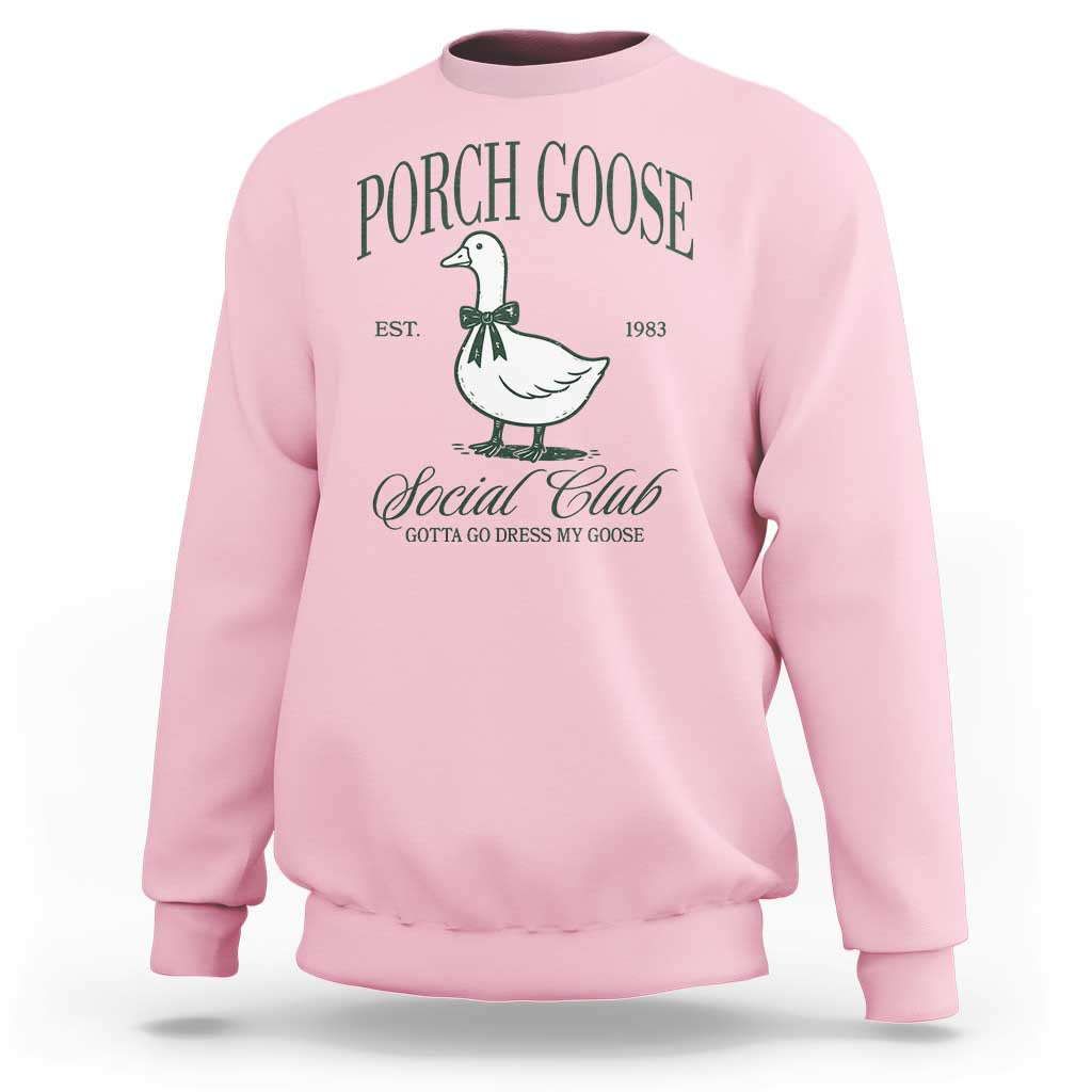 Porch Goose Sweatshirt Cute Garden Club Vibes Moms Grandmas
