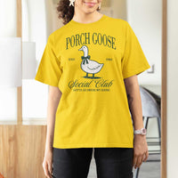 Porch Goose T Shirt For Women Cute Garden Club Vibes Moms Grandmas