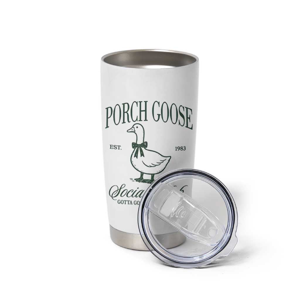 Porch Goose Tumbler Cup Cute Garden Club Vibes Moms Grandmas