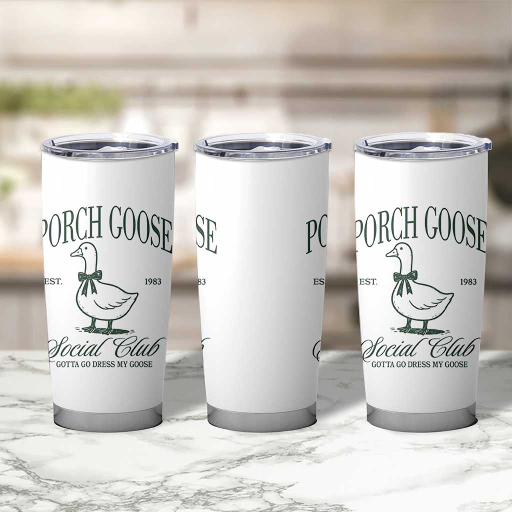 Porch Goose Tumbler Cup Cute Garden Club Vibes Moms Grandmas