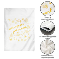 Pregnant Girl Summer Garden Flag Cute Beach Summer Pregnancy Announcement Baby Shower