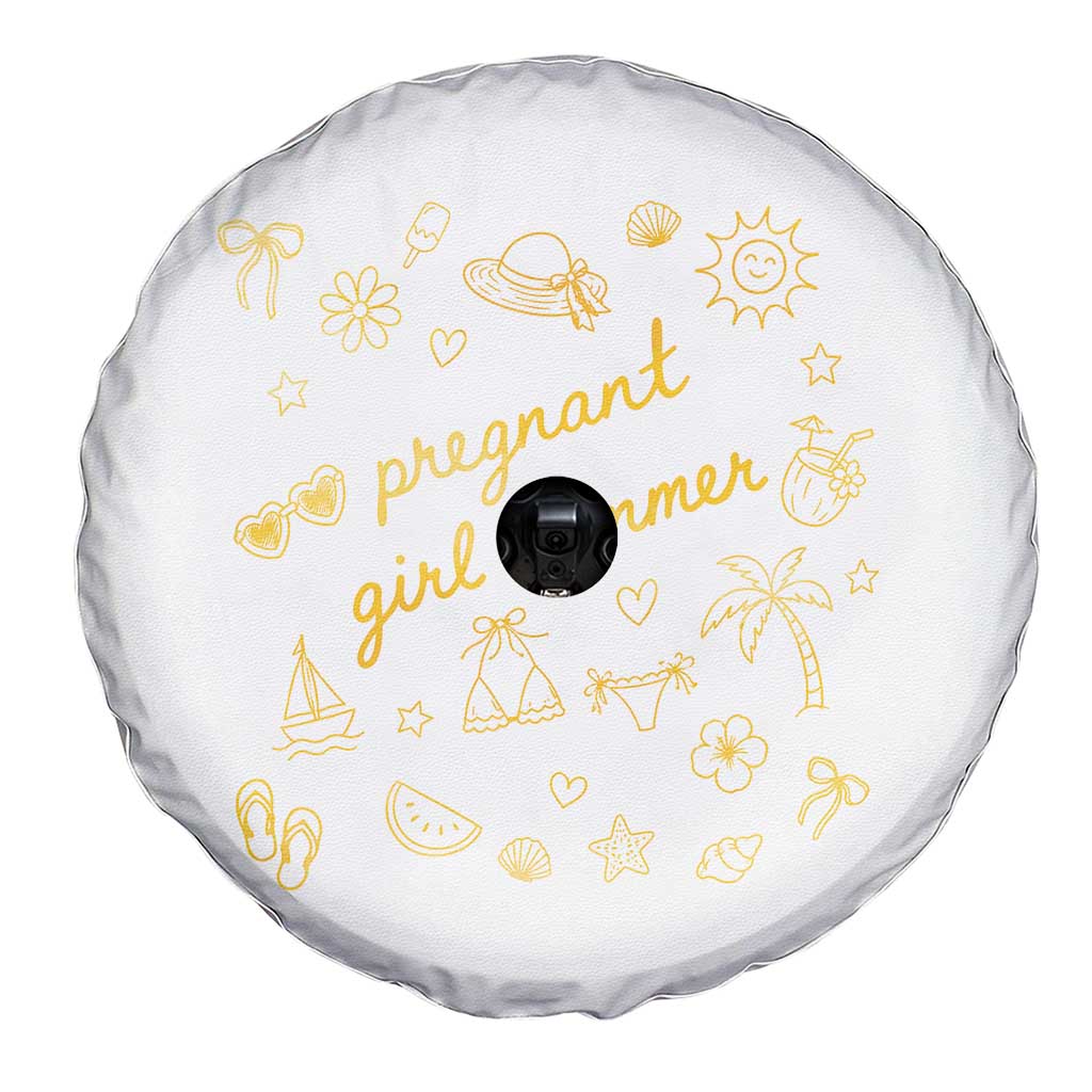 Pregnant Girl Summer Spare Tire Cover Cute Beach Summer Pregnancy Announcement Baby Shower