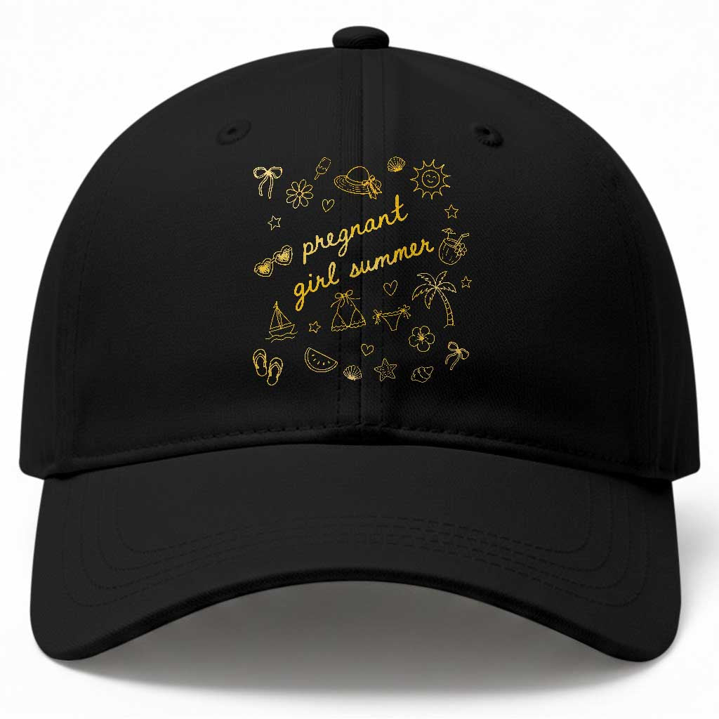 Pregnant Girl Summer Baseball Cap Cute Beach Summer Pregnancy Announcement Baby Shower