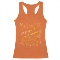 Pregnant Girl Summer Racerback Tank Top Cute Beach Summer Pregnancy Announcement Baby Shower