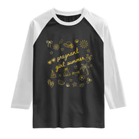 Pregnant Girl Summer Raglan Shirt Cute Beach Summer Pregnancy Announcement Baby Shower