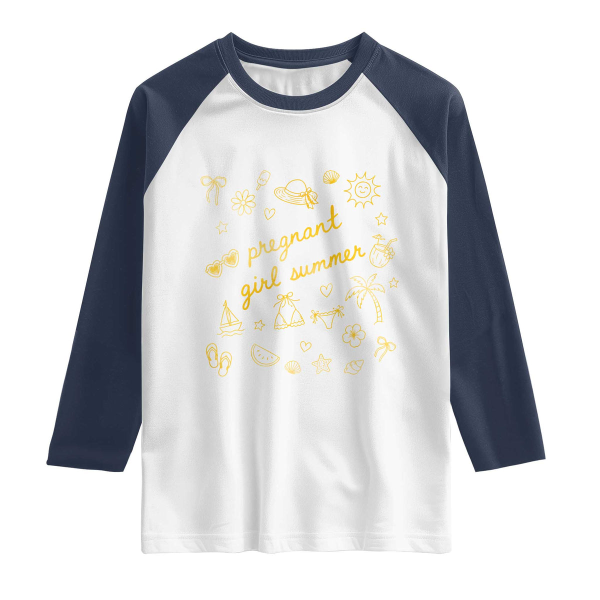 Pregnant Girl Summer Raglan Shirt Cute Beach Summer Pregnancy Announcement Baby Shower
