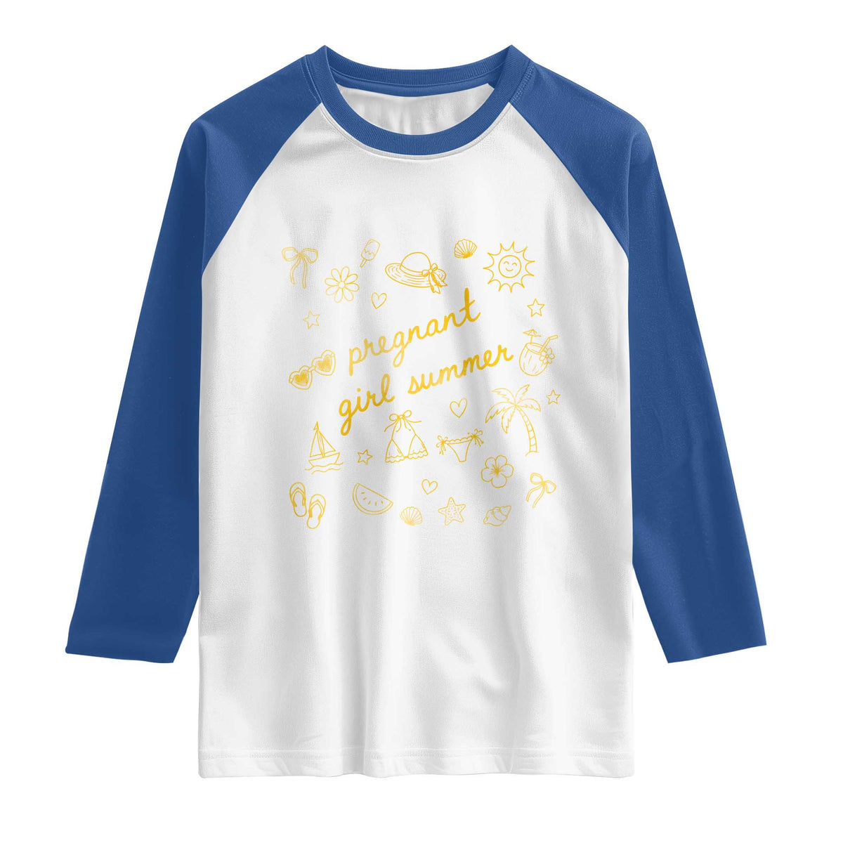Pregnant Girl Summer Raglan Shirt Cute Beach Summer Pregnancy Announcement Baby Shower