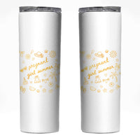 Pregnant Girl Summer Skinny Tumbler Cute Beach Summer Pregnancy Announcement Baby Shower