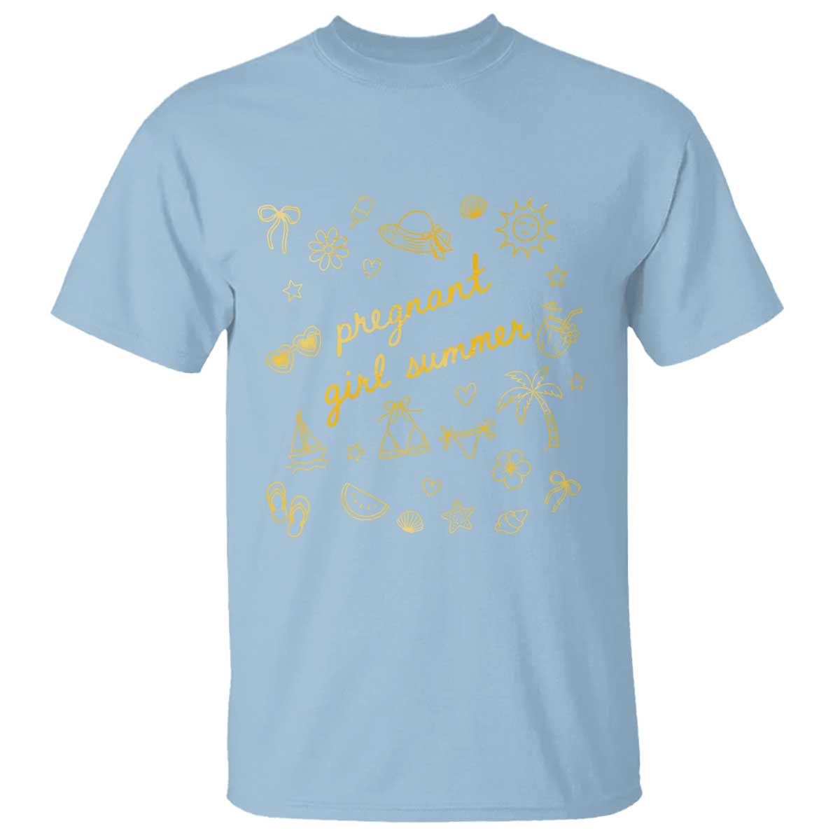 Pregnant Girl Summer T Shirt Cute Beach Summer Pregnancy Announcement Baby Shower