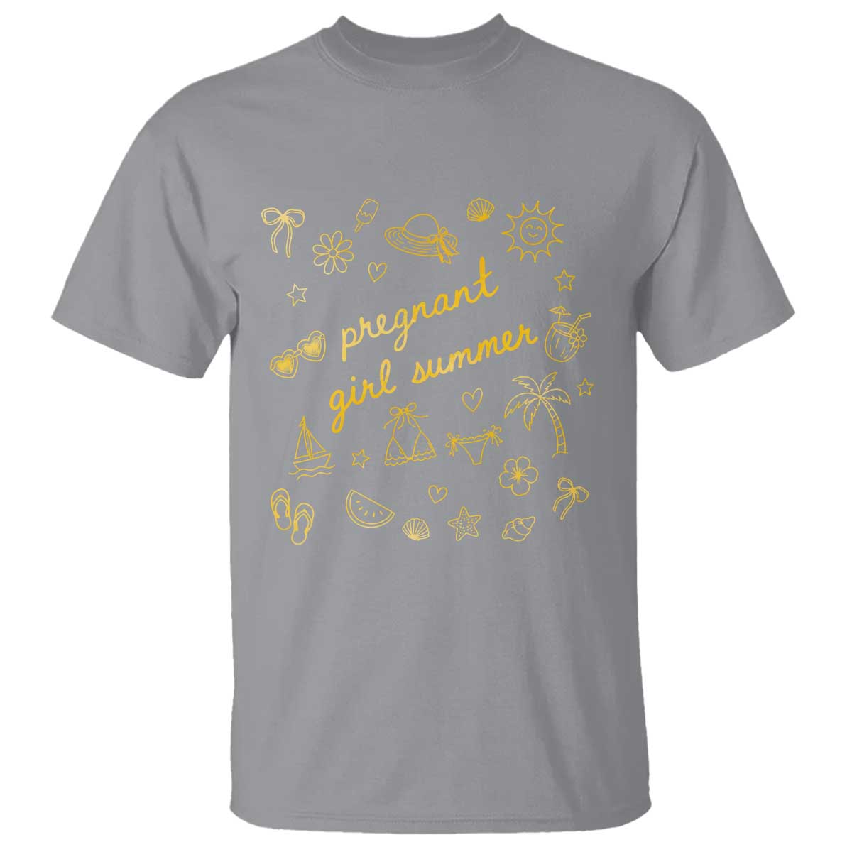 Pregnant Girl Summer T Shirt Cute Beach Summer Pregnancy Announcement Baby Shower