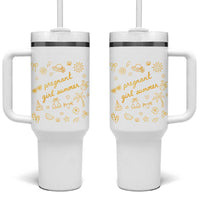Pregnant Girl Summer Tumbler With Handle Cute Beach Summer Pregnancy Announcement Baby Shower