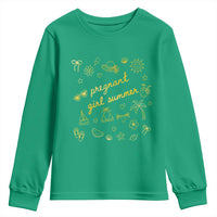 Pregnant Girl Summer Youth Sweatshirt Cute Beach Summer Pregnancy Announcement Baby Shower