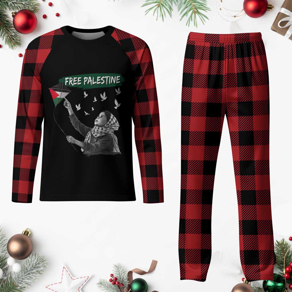Free Palestine Plaid Pajama Set Gaza Palestinian Flag - Wonder Print Shop