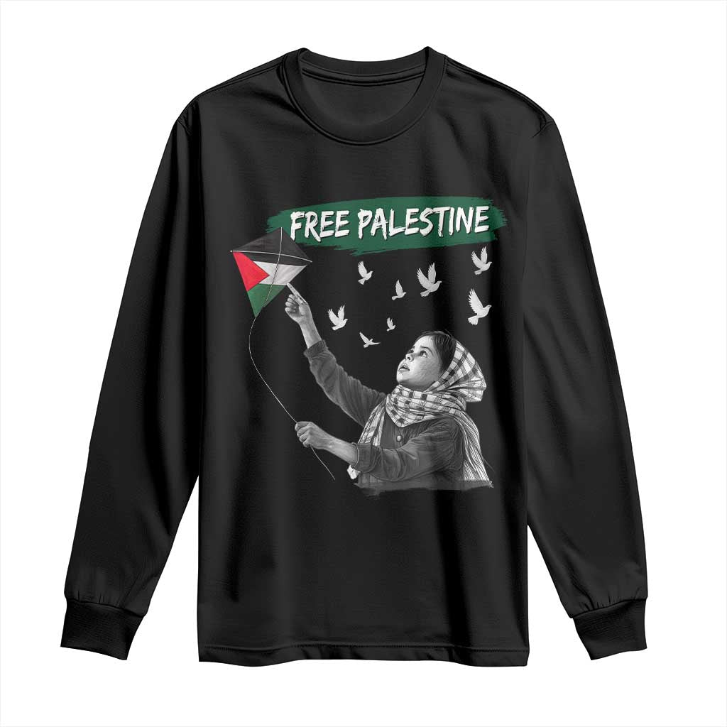 Free Palestine Long Sleeve Shirt Gaza Palestinian Flag - Wonder Print Shop