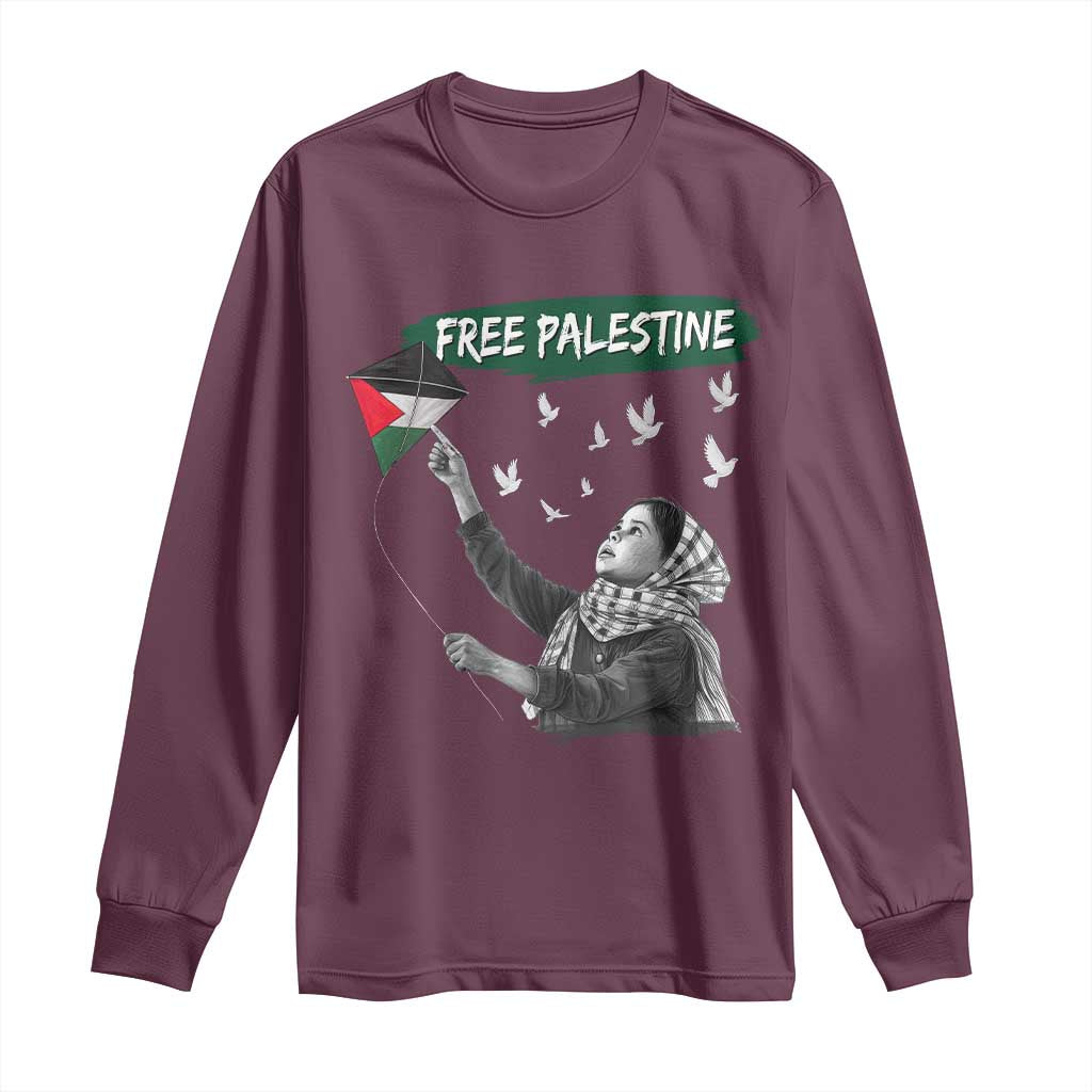 Free Palestine Long Sleeve Shirt Gaza Palestinian Flag - Wonder Print Shop