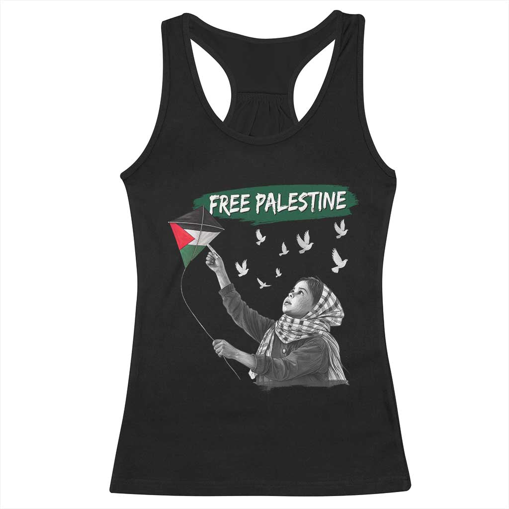 Free Palestine Racerback Tank Top Gaza Palestinian Flag - Wonder Print Shop