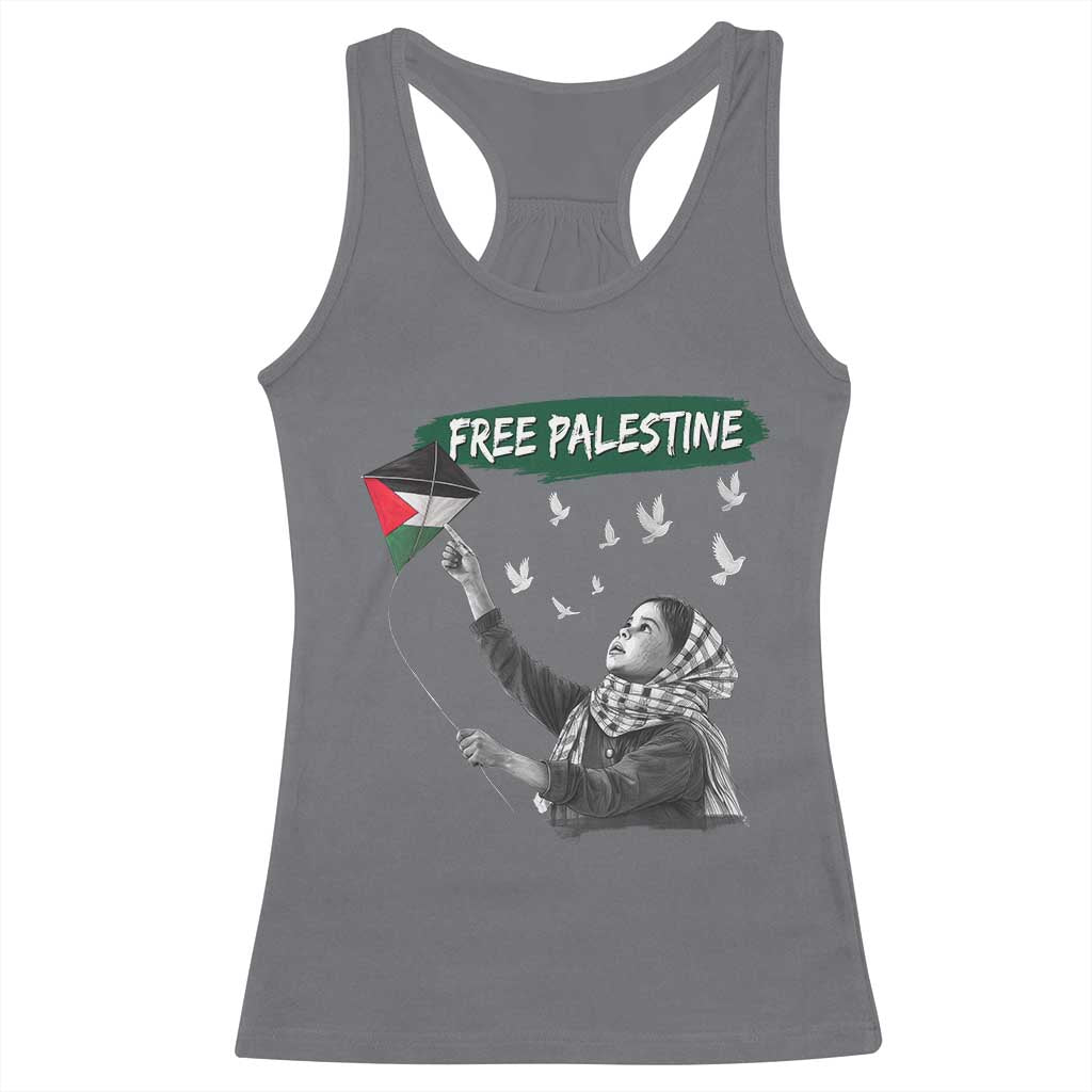 Free Palestine Racerback Tank Top Gaza Palestinian Flag - Wonder Print Shop