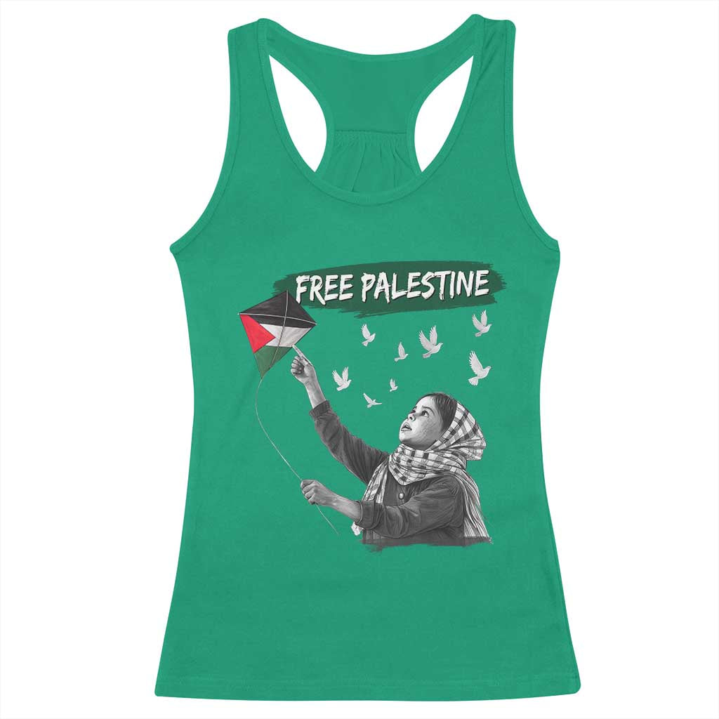 Free Palestine Racerback Tank Top Gaza Palestinian Flag - Wonder Print Shop