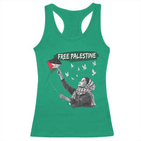 Free Palestine Racerback Tank Top Gaza Palestinian Flag - Wonder Print Shop