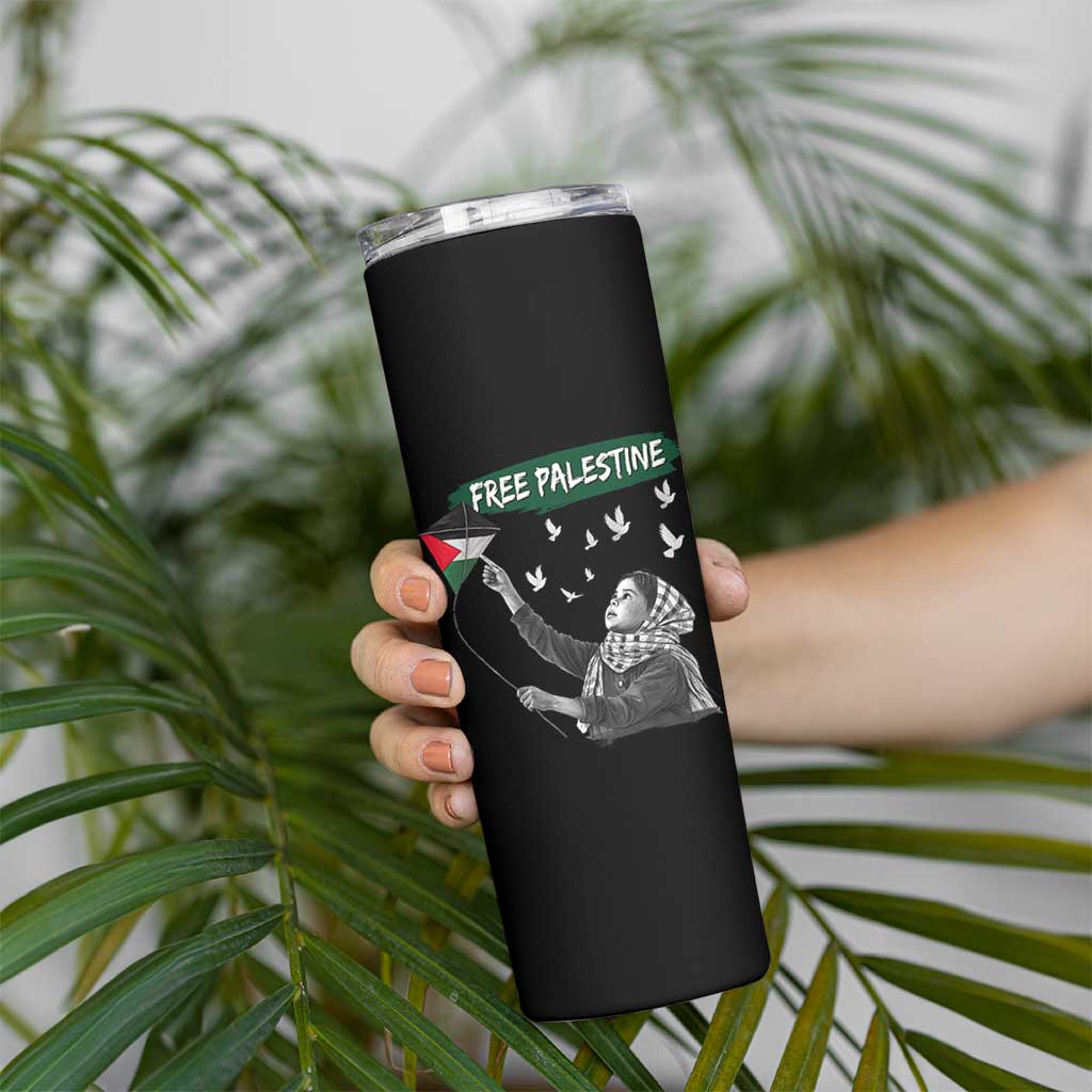 Free Palestine Skinny Tumbler Gaza Palestinian Flag - Wonder Print Shop