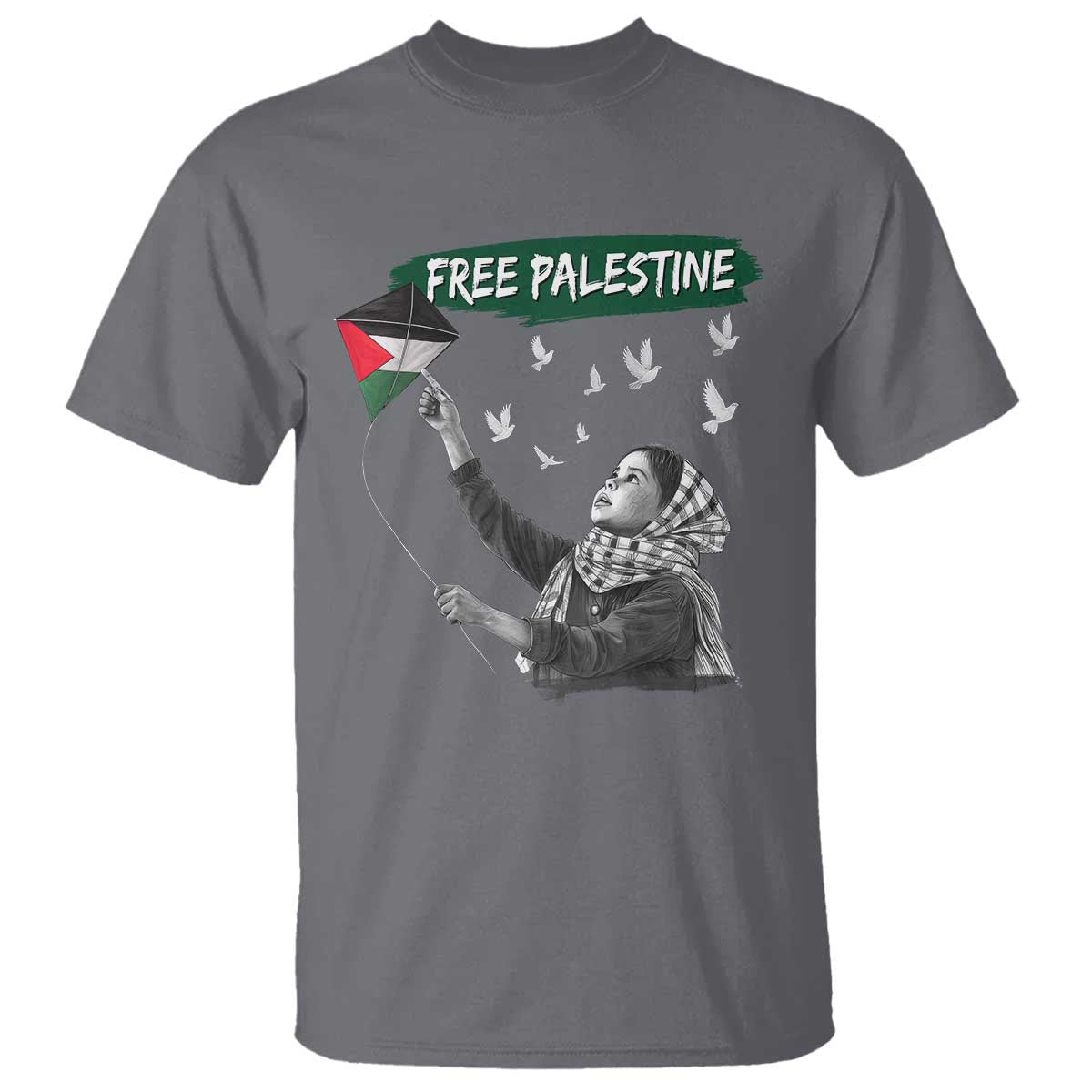 Free Palestine T Shirt Gaza Palestinian Flag - Wonder Print Shop