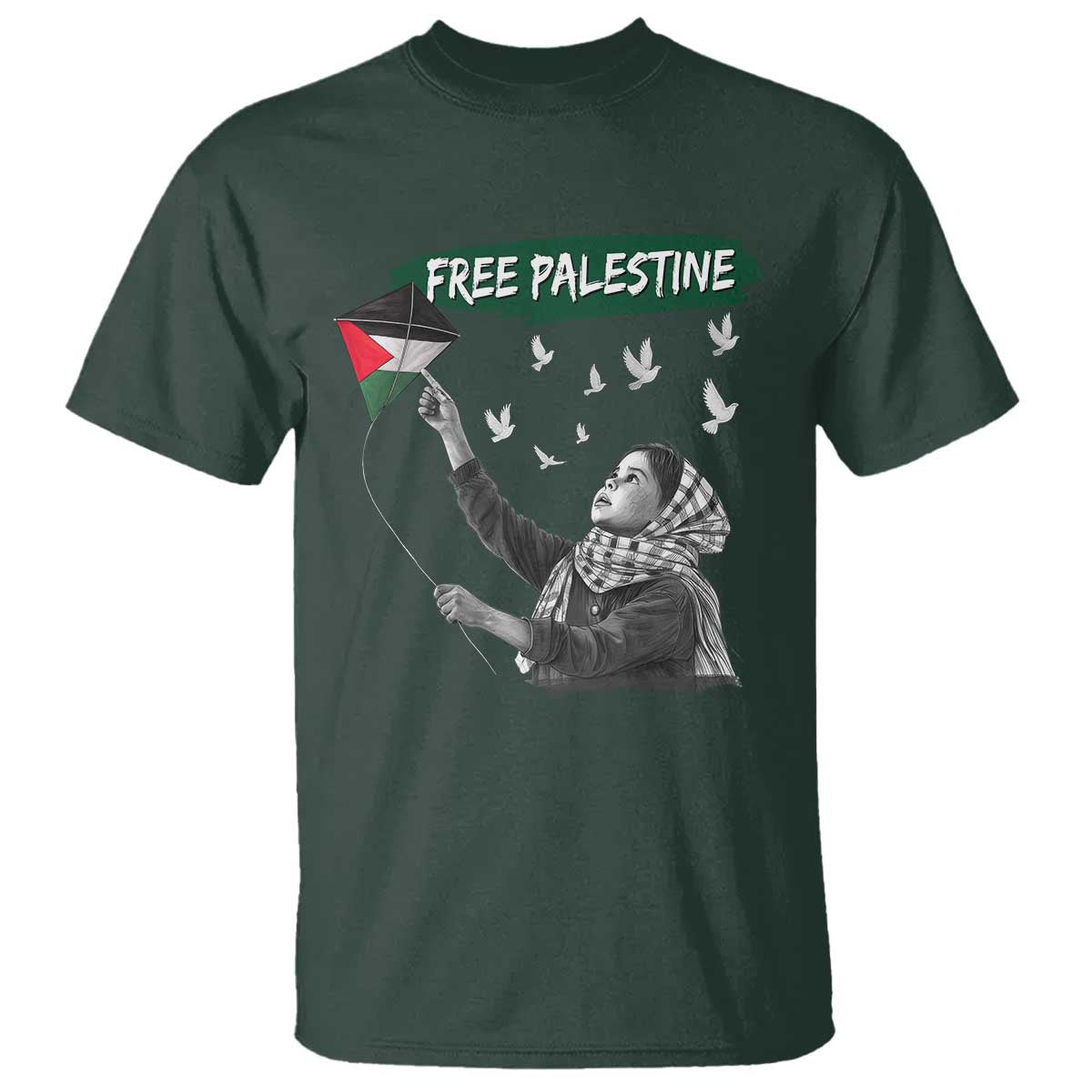 Free Palestine T Shirt Gaza Palestinian Flag - Wonder Print Shop