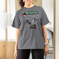 Free Palestine T Shirt For Women Gaza Palestinian Flag - Wonder Print Shop