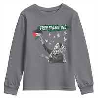 Free Palestine Youth Sweatshirt Gaza Palestinian Flag - Wonder Print Shop