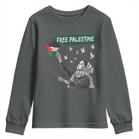 Free Palestine Youth Sweatshirt Gaza Palestinian Flag - Wonder Print Shop