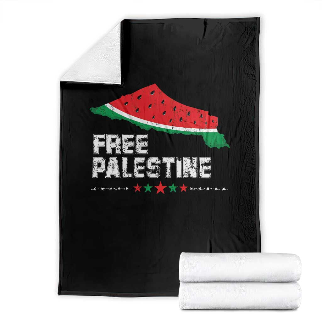 Free Palestine Throw Blanket Watermelon Map - Wonder Print Shop