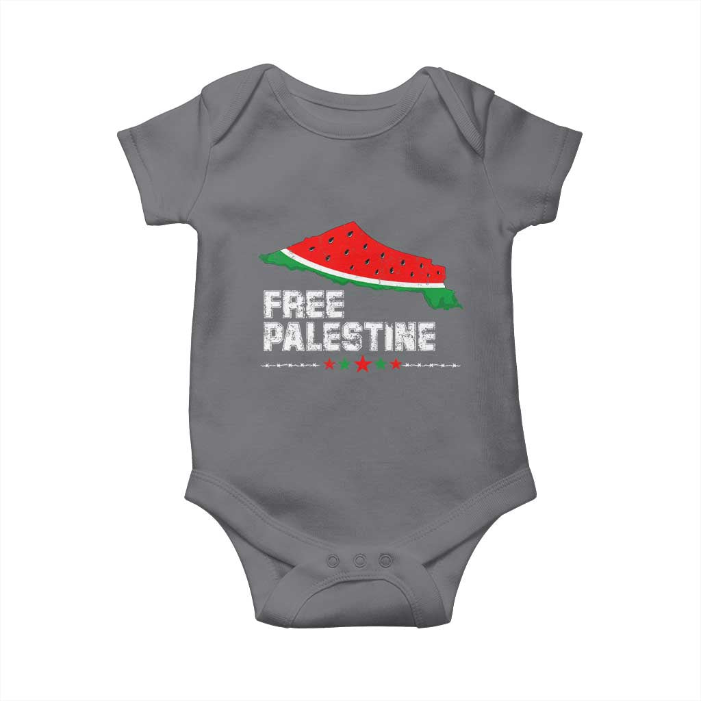 Free Palestine Baby Onesie Watermelon Map - Wonder Print Shop