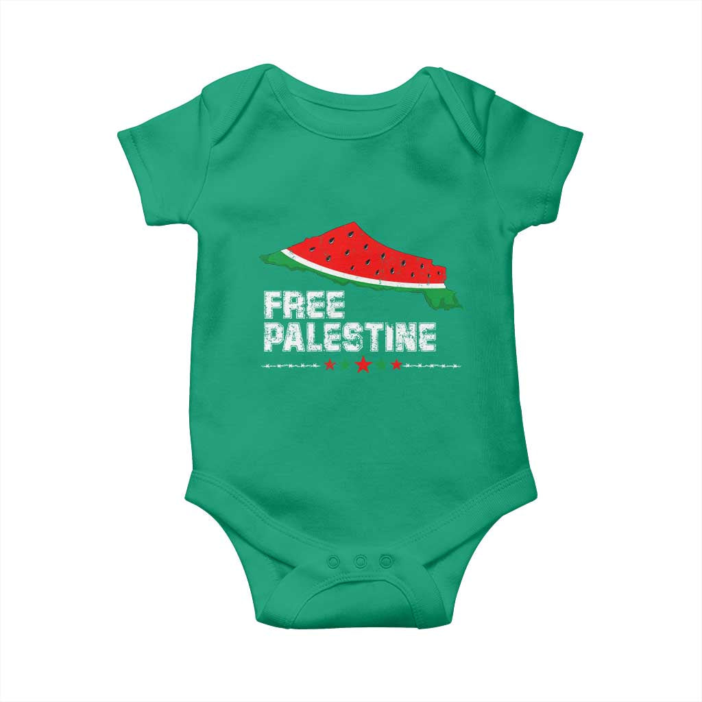 Free Palestine Baby Onesie Watermelon Map - Wonder Print Shop